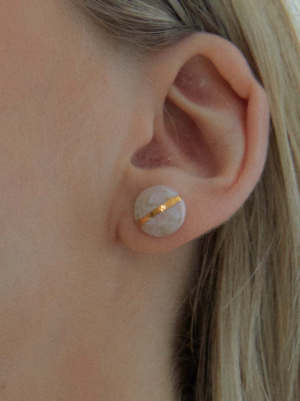 2021 Pantone Daily Round Marbling earring (PB)