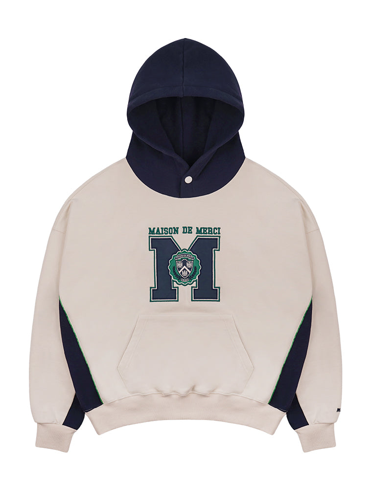 UNISEX Maison Symbol Rugby Snap Hood Cream(FCD1TS102M)