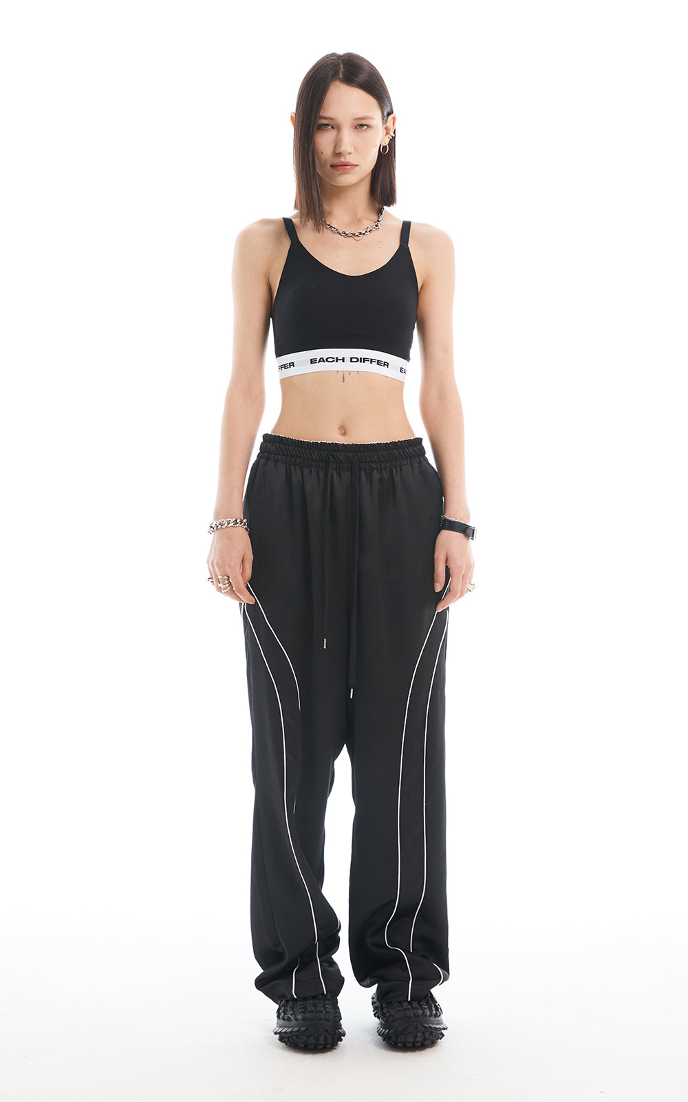 LOGO BAND BRA TOP_BLACK