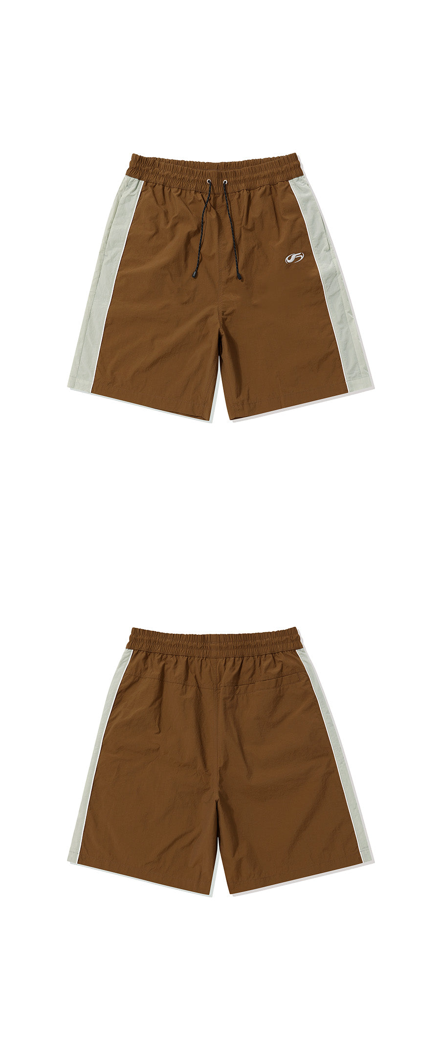 Sporty Symbol Logo Shorts-Brown
