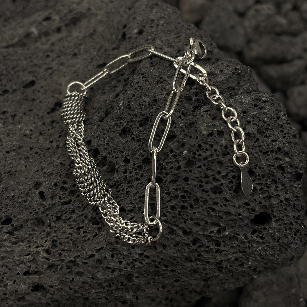 mix chain bracelet (925silver)