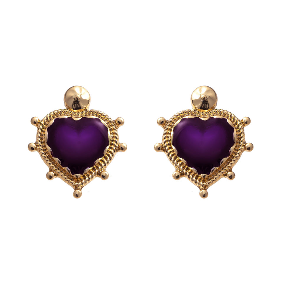 Deep heart earrings