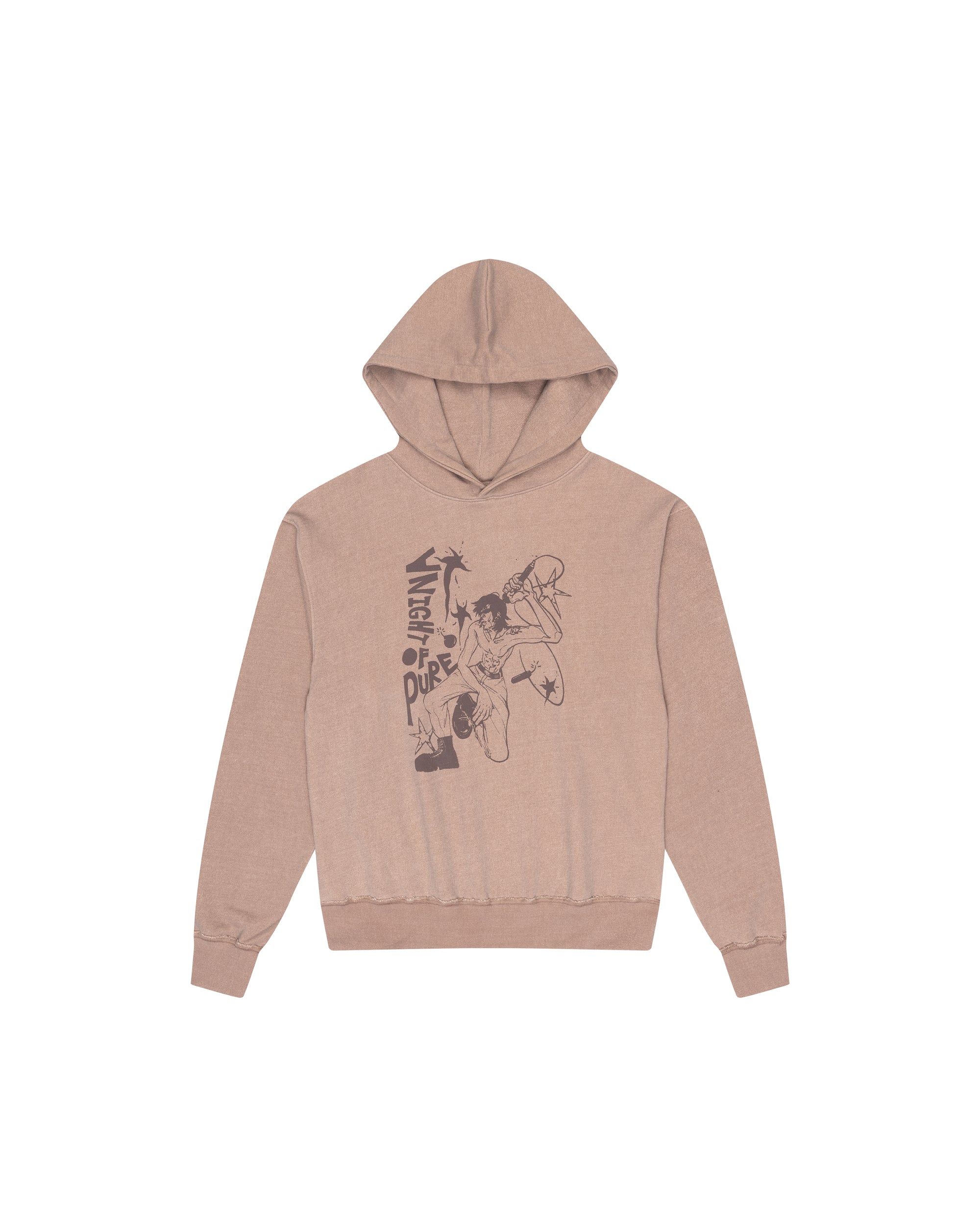 Pure Night Printed Hoodie (Brown)