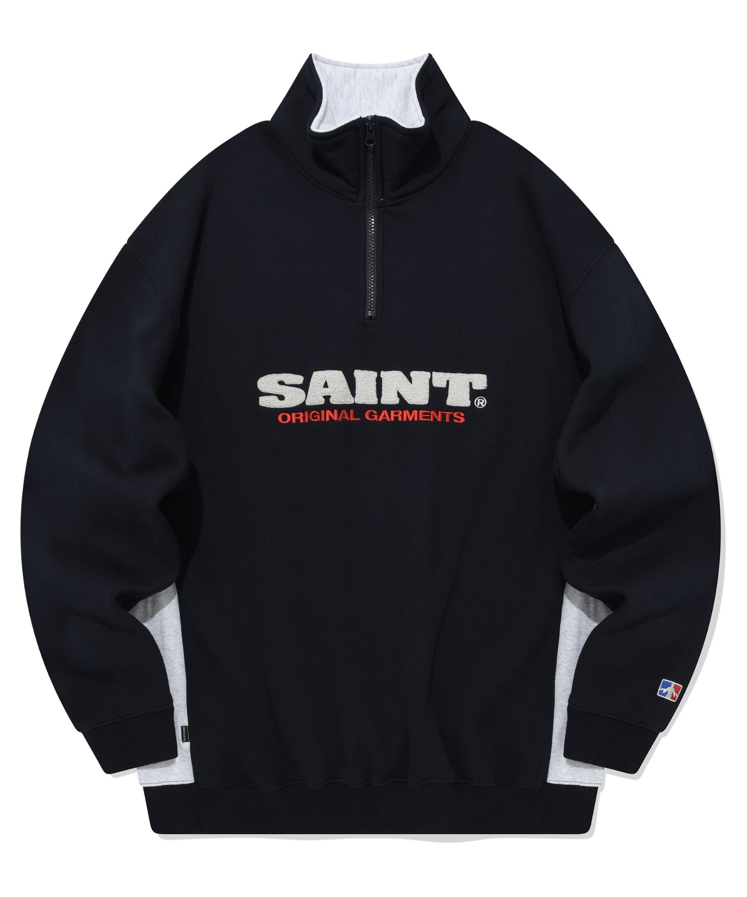 SP SAINT LOGO BLOCK HALF ZIP-NAVY