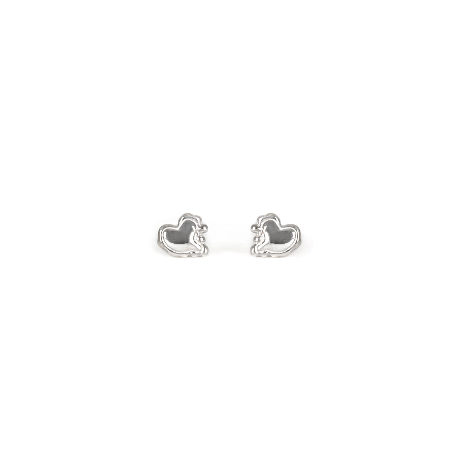 Mini Melting Heart Earring (Silver)