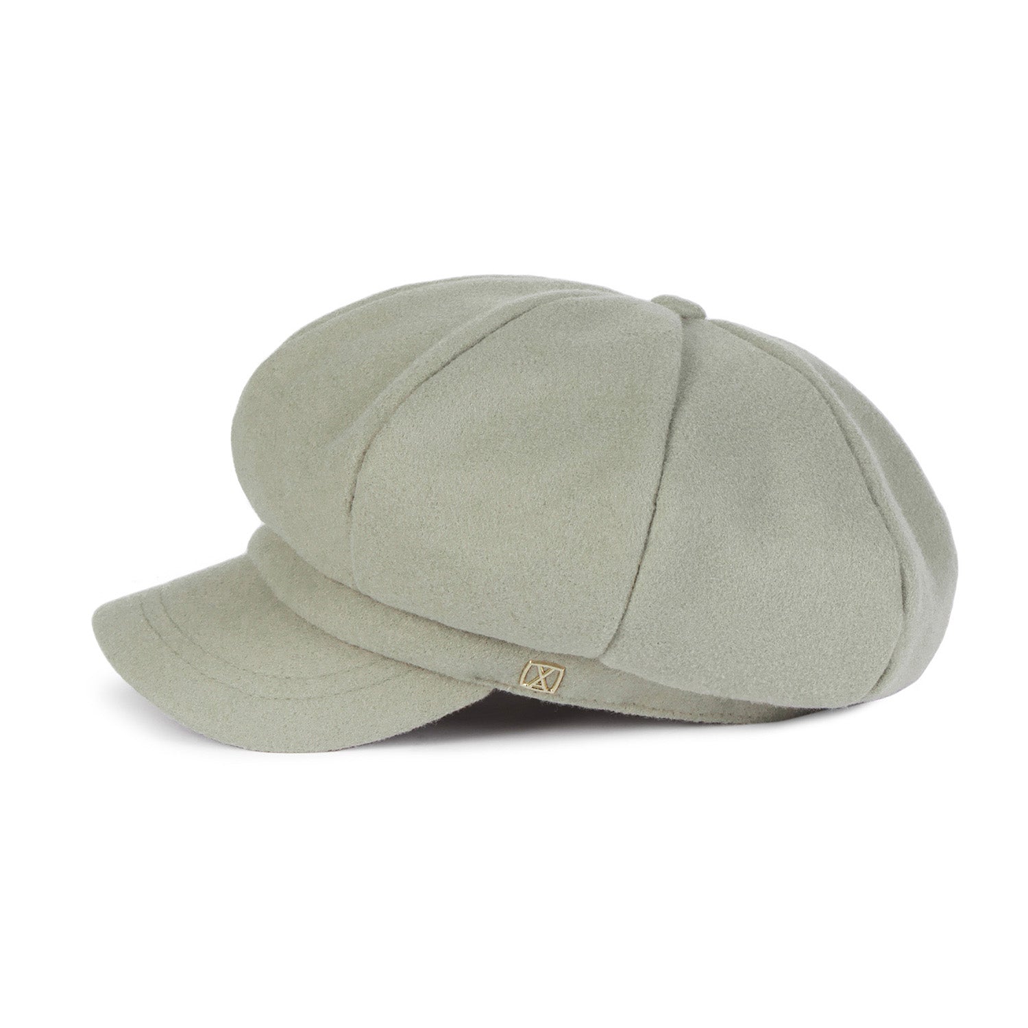 VA Square Stud Wool Newsboy Cap / Green