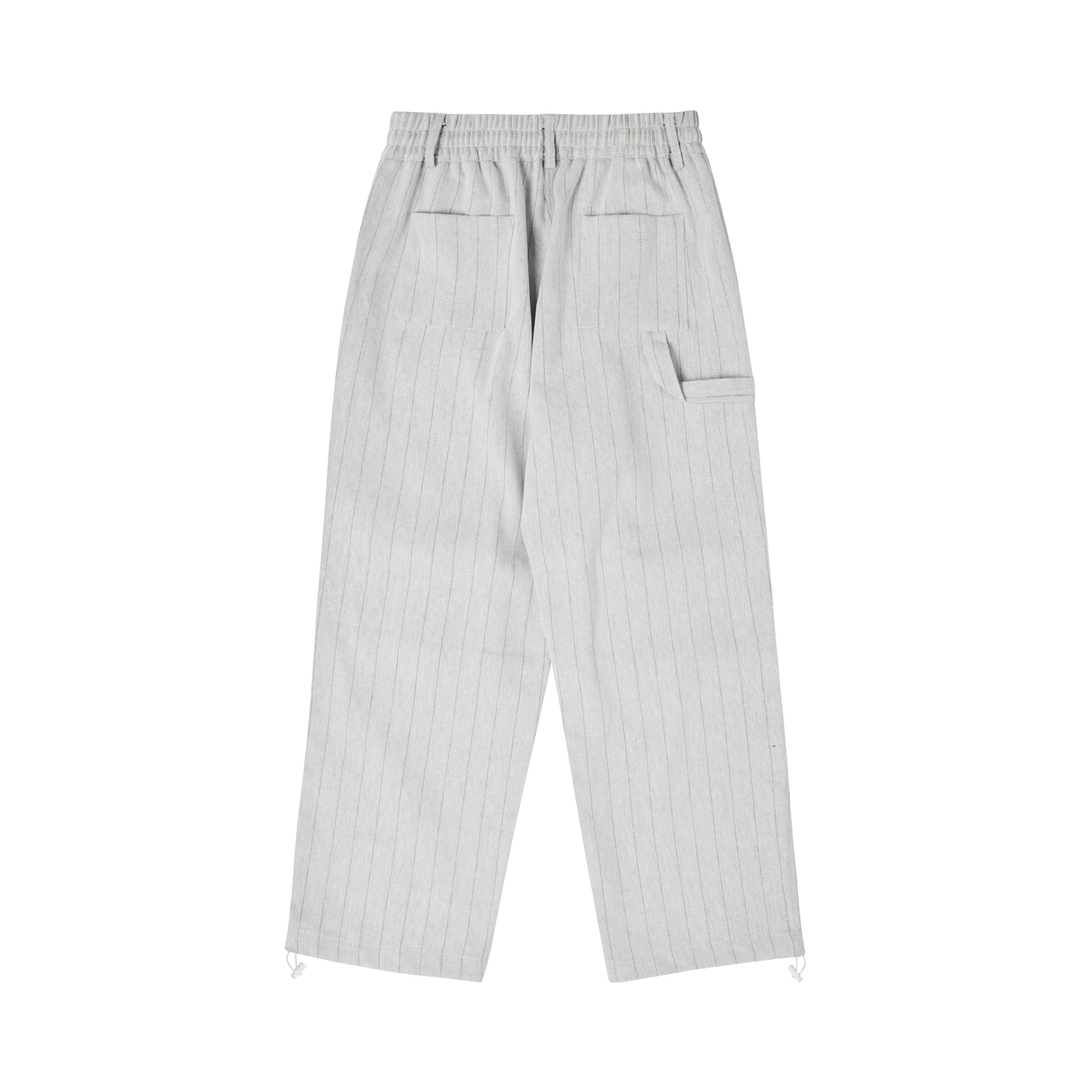 Stripe parachute denim Pants White