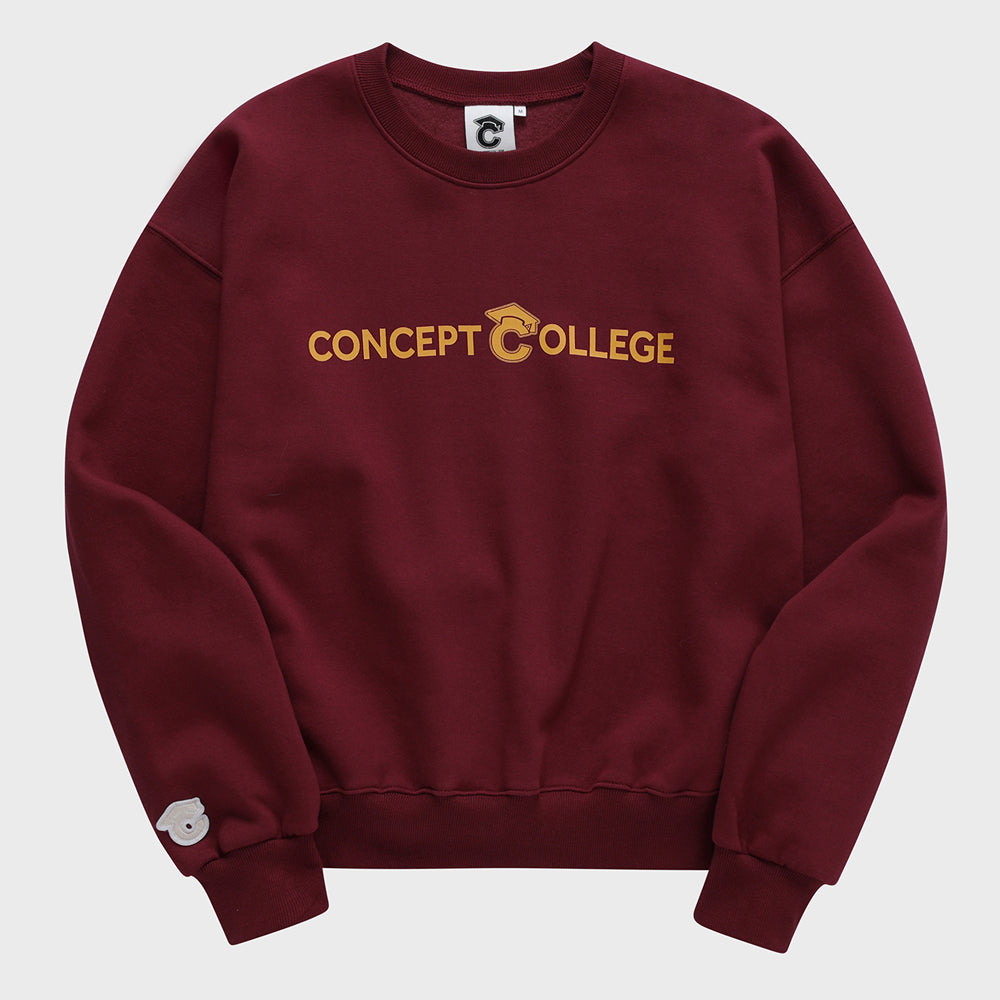 ベーシックラインロゴスウェットシャツ・バーガンディ［ユニセックス］ / Basic Line Logo Unisex Burgundy Sweat Shirt