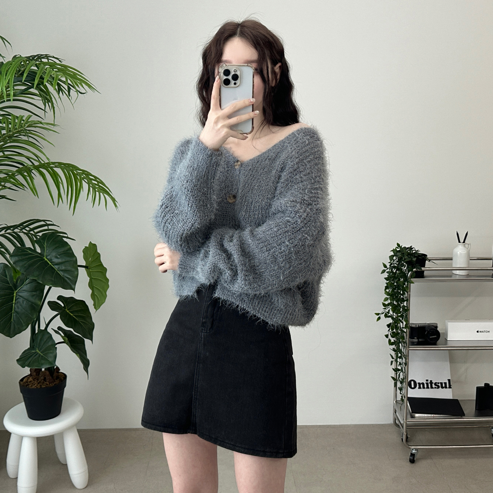 Mohair crop cardigan