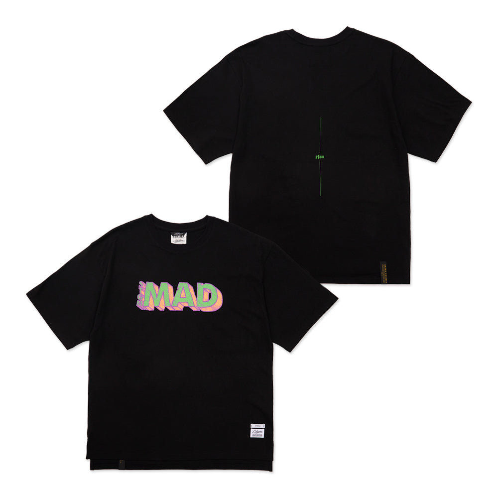 Mad Oversized Short Sleeves T-Shirts Black / White melange / white