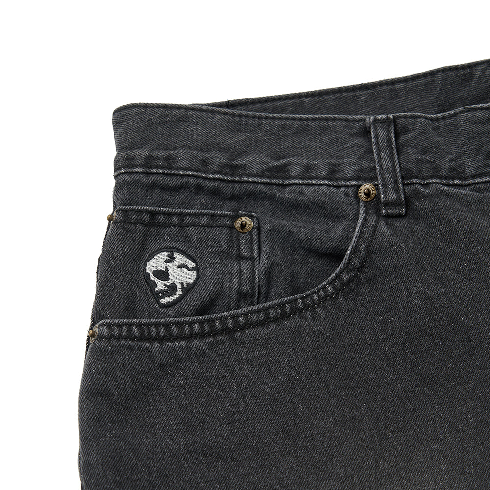 SKULL WASHED PANTS (BLACK.D)