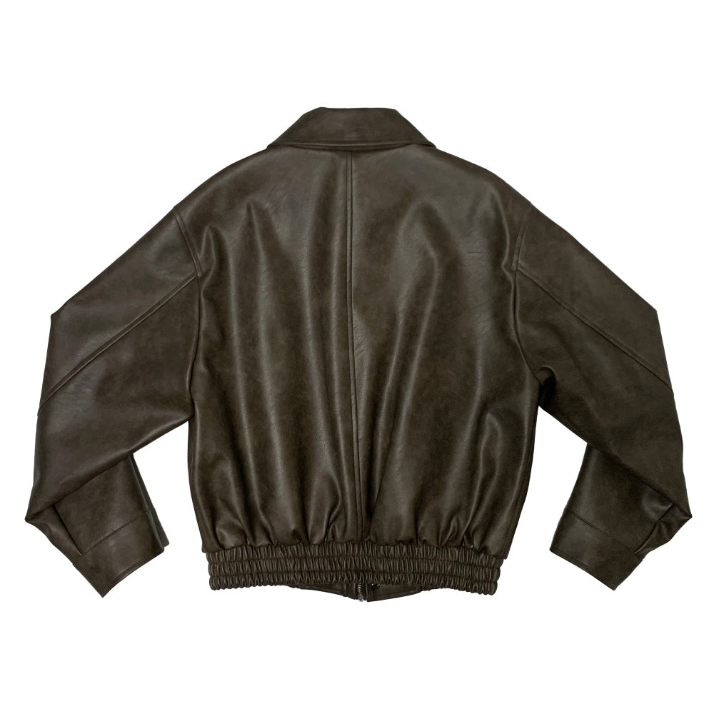 Slub leather jumper