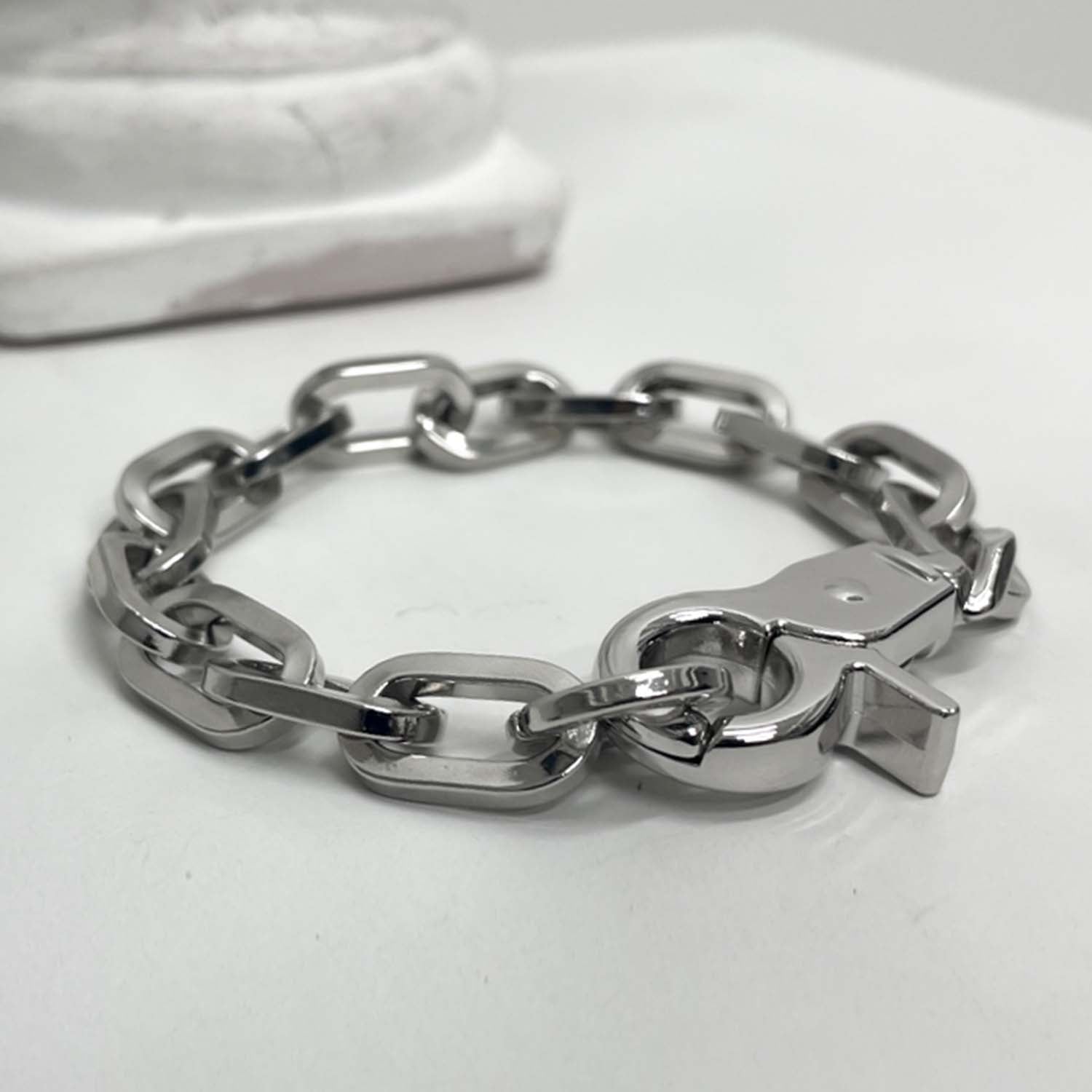 [BLESSEDBULLET]11mm round chain link bracelet_dark silver