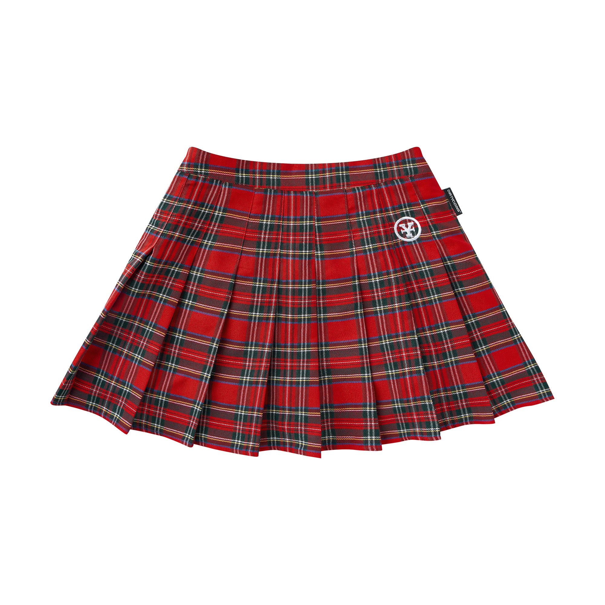 Logo Plaid Tennis Skirt - Red