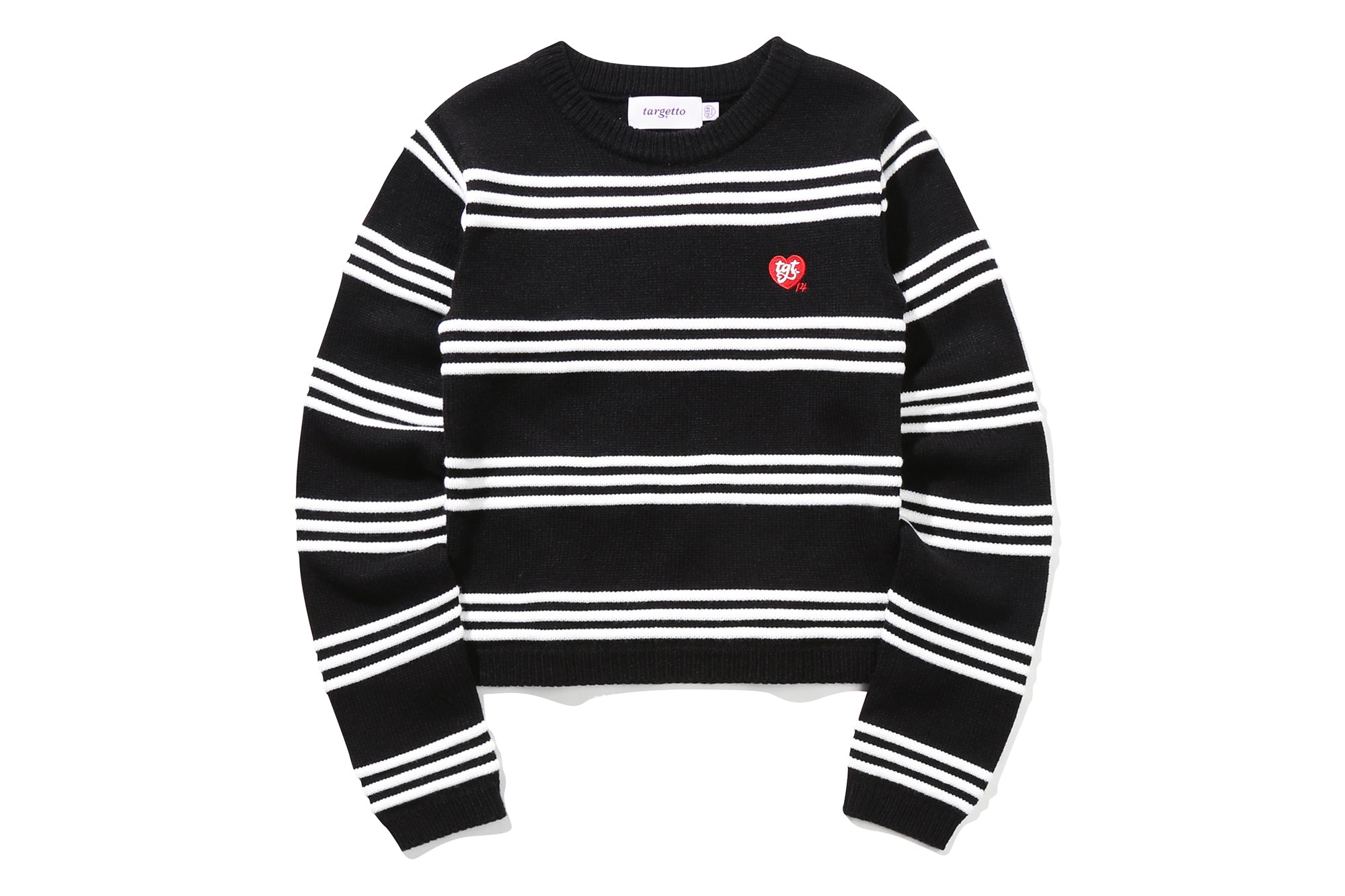 SLIM STRIPE HEART LOGO KNIT