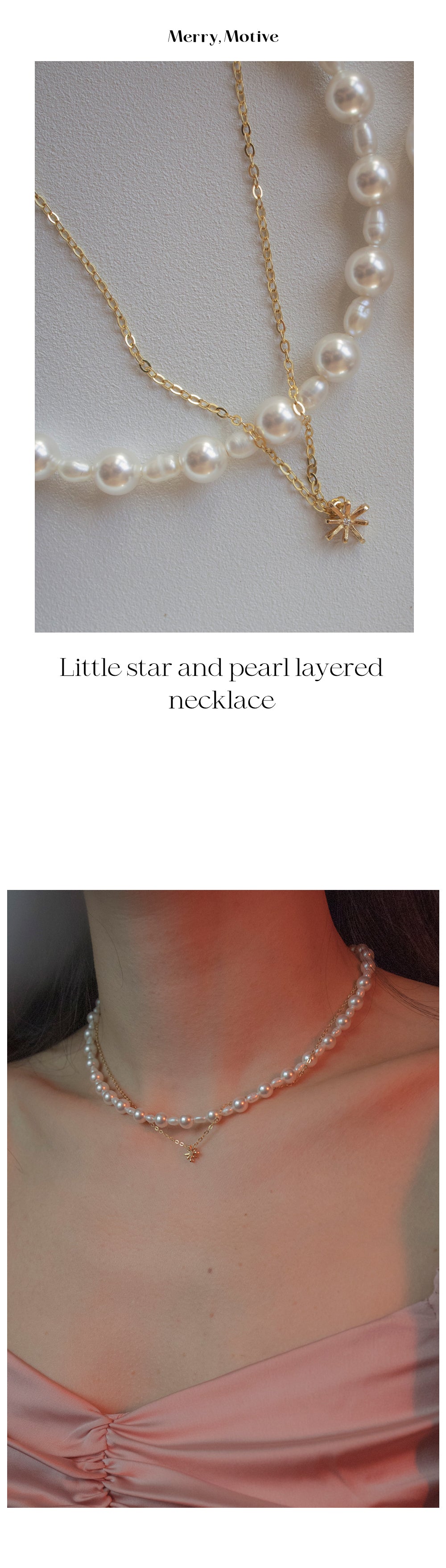 [Penthouse-Hanjihyun] Little star and pearl layered necklace