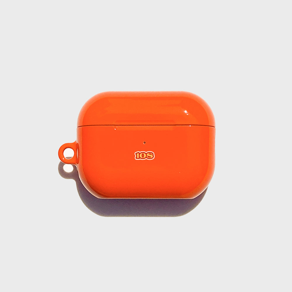 [AirPods] 108 RED ORANGE SHELL(glossy-slim-hard)