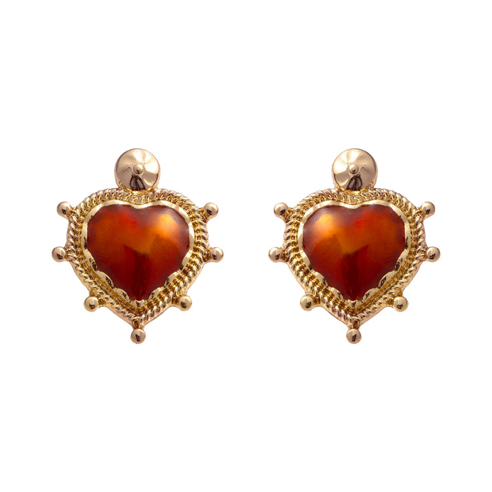 Deep heart earrings