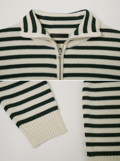 ED Border Half Zip-up Knit (4color)