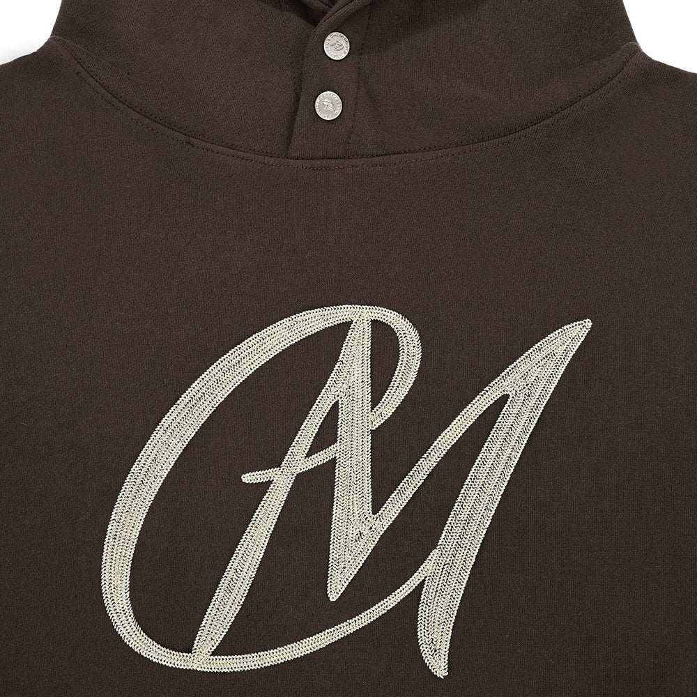 MM Logo Embroidery Hoodie in brown