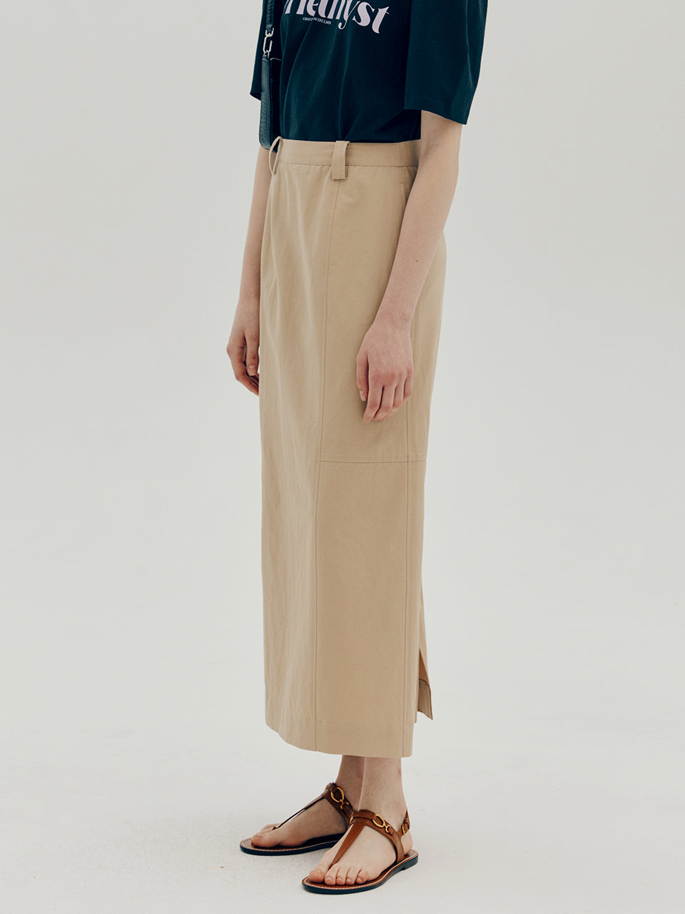 Stich H-line long skirt - Beige