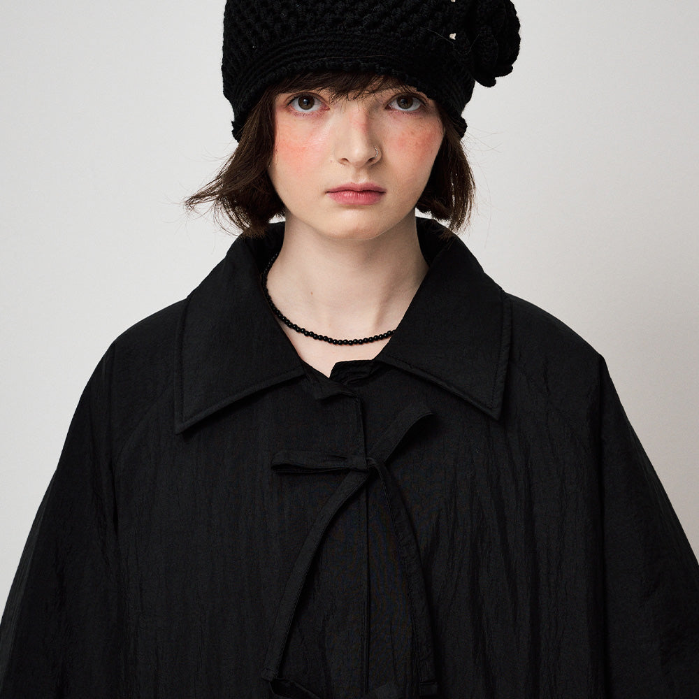 RIBBON PADDED JUMPER, BLACK