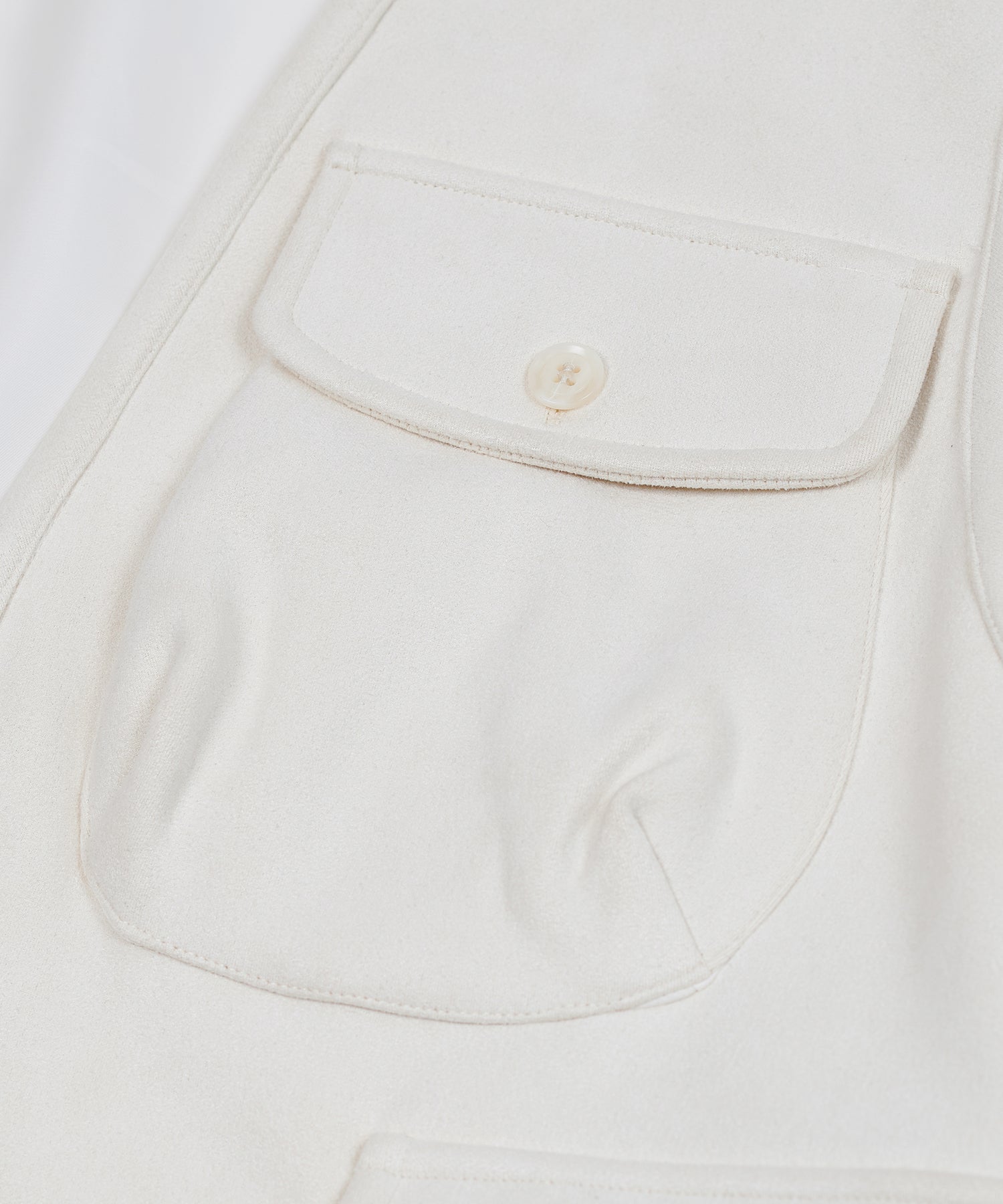 87-STAN025 [Vegan Suede] Multi-pocket Suede Best Ivory