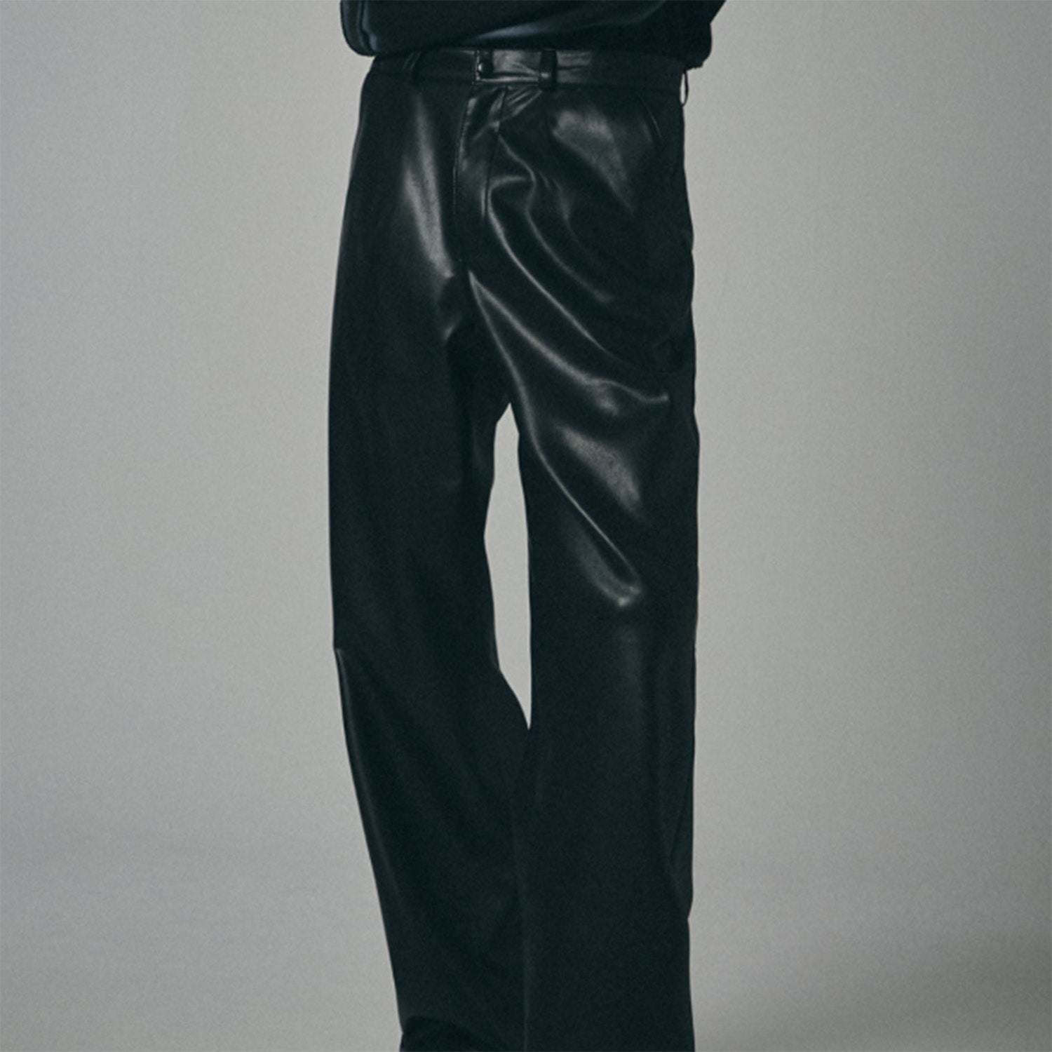 FLOW LINE LEATHER PANTS MEN (BLACK)