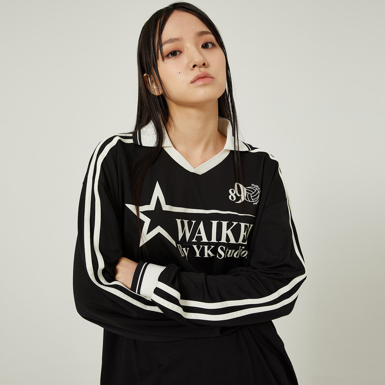 Star logo collar jersey long sleeve tshirts