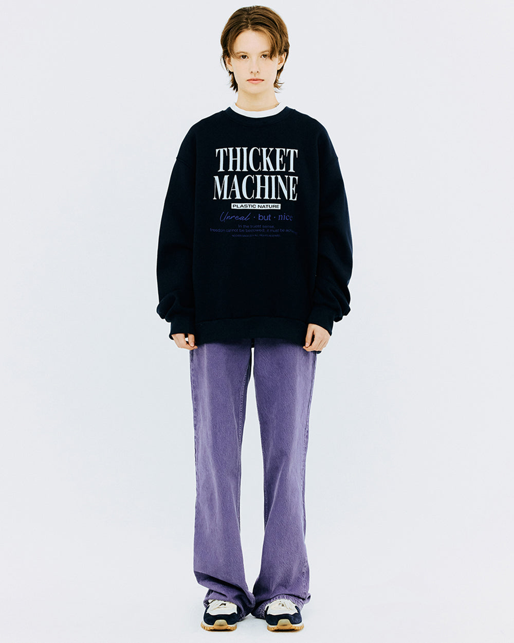 THICKET MACHINE TYPO SWEATSHIRT-NAVY