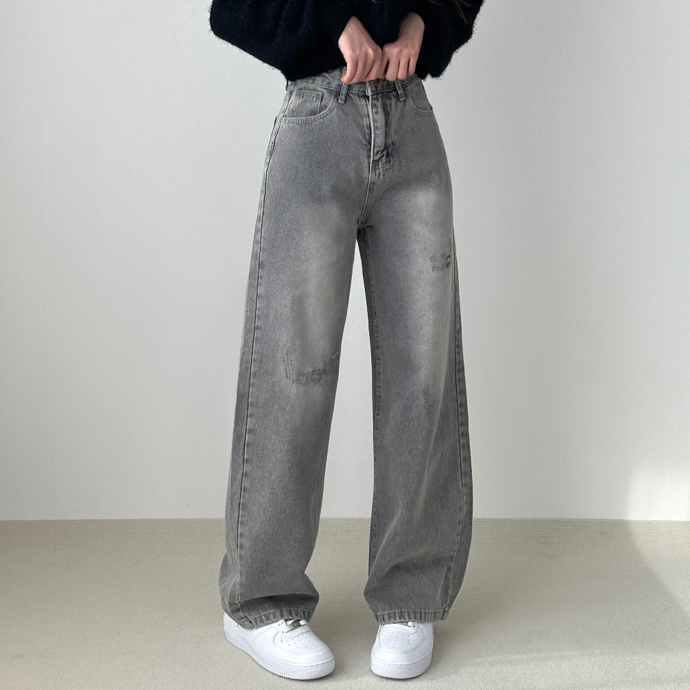 dusty vintage long wide denim pants