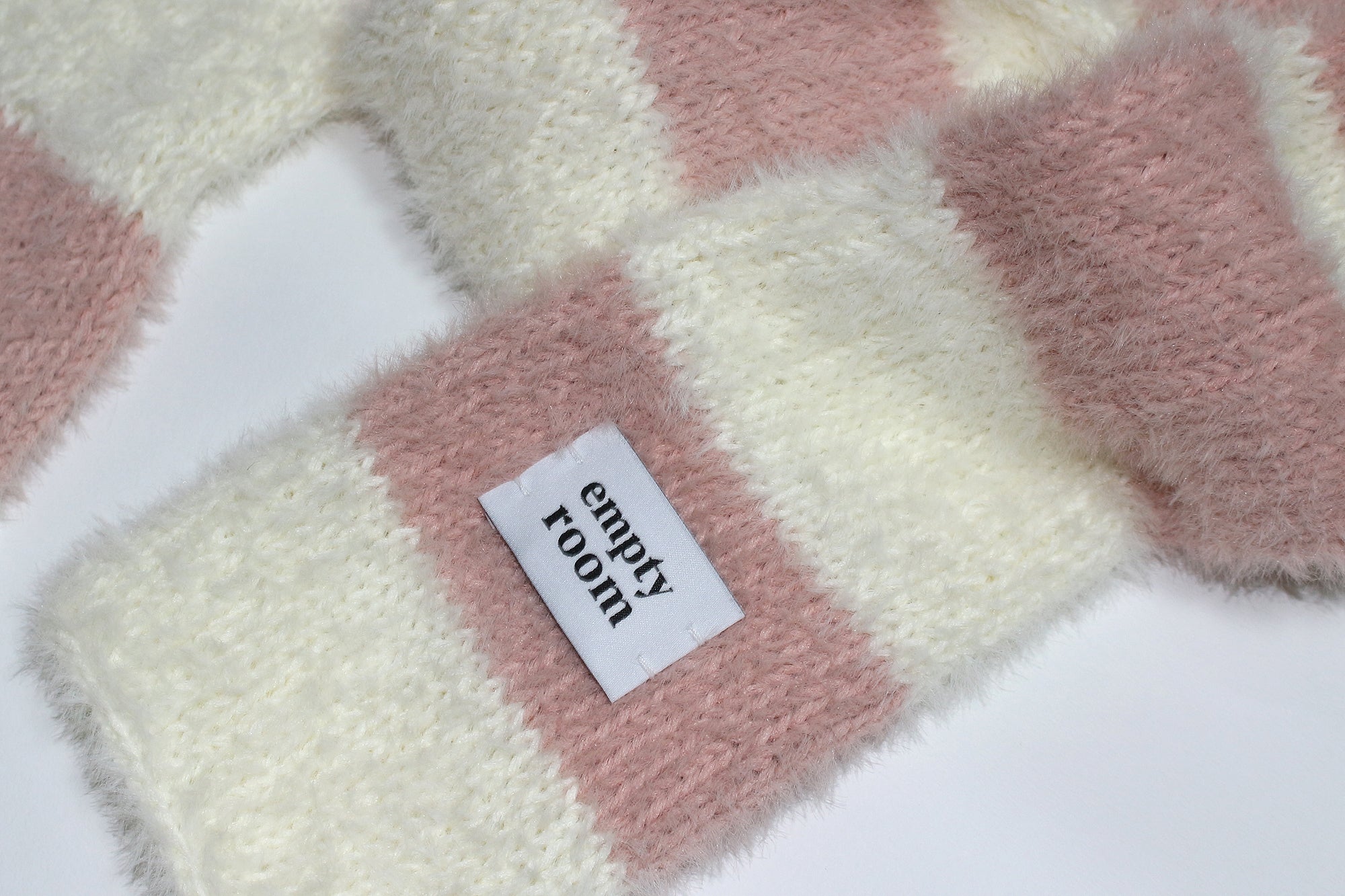 sleeve hairy stripe muffler (pink)