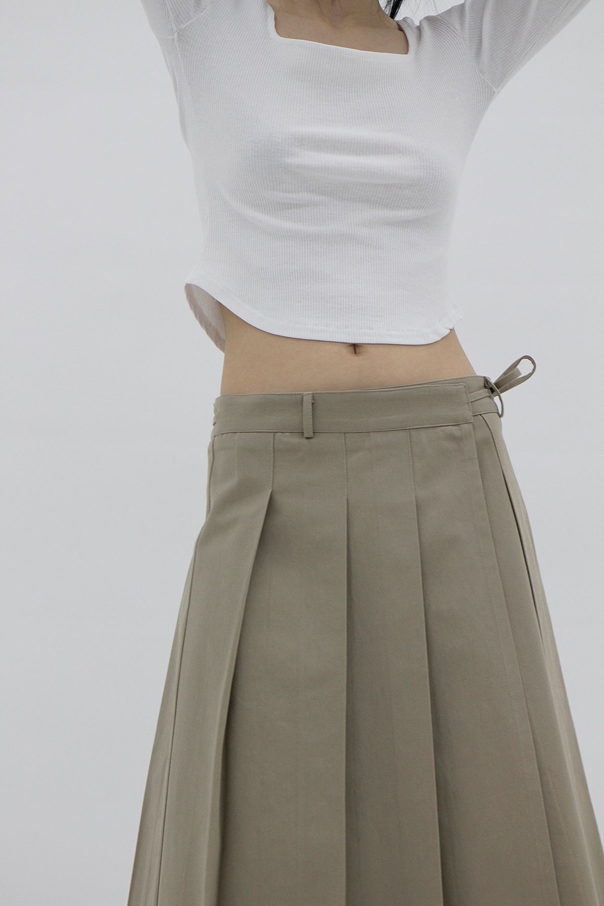 Pleated string wrap skirt (2color)