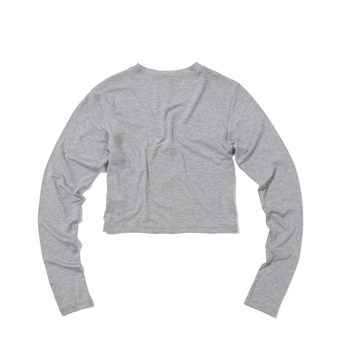 CAT BUTLER Crop long-sleeved T-Shirt (GREY)