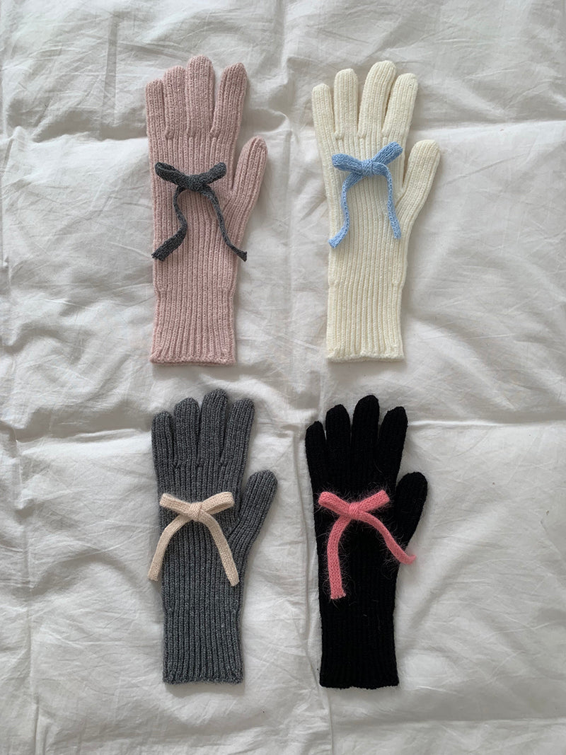 lovely ribbon gloves (4color)