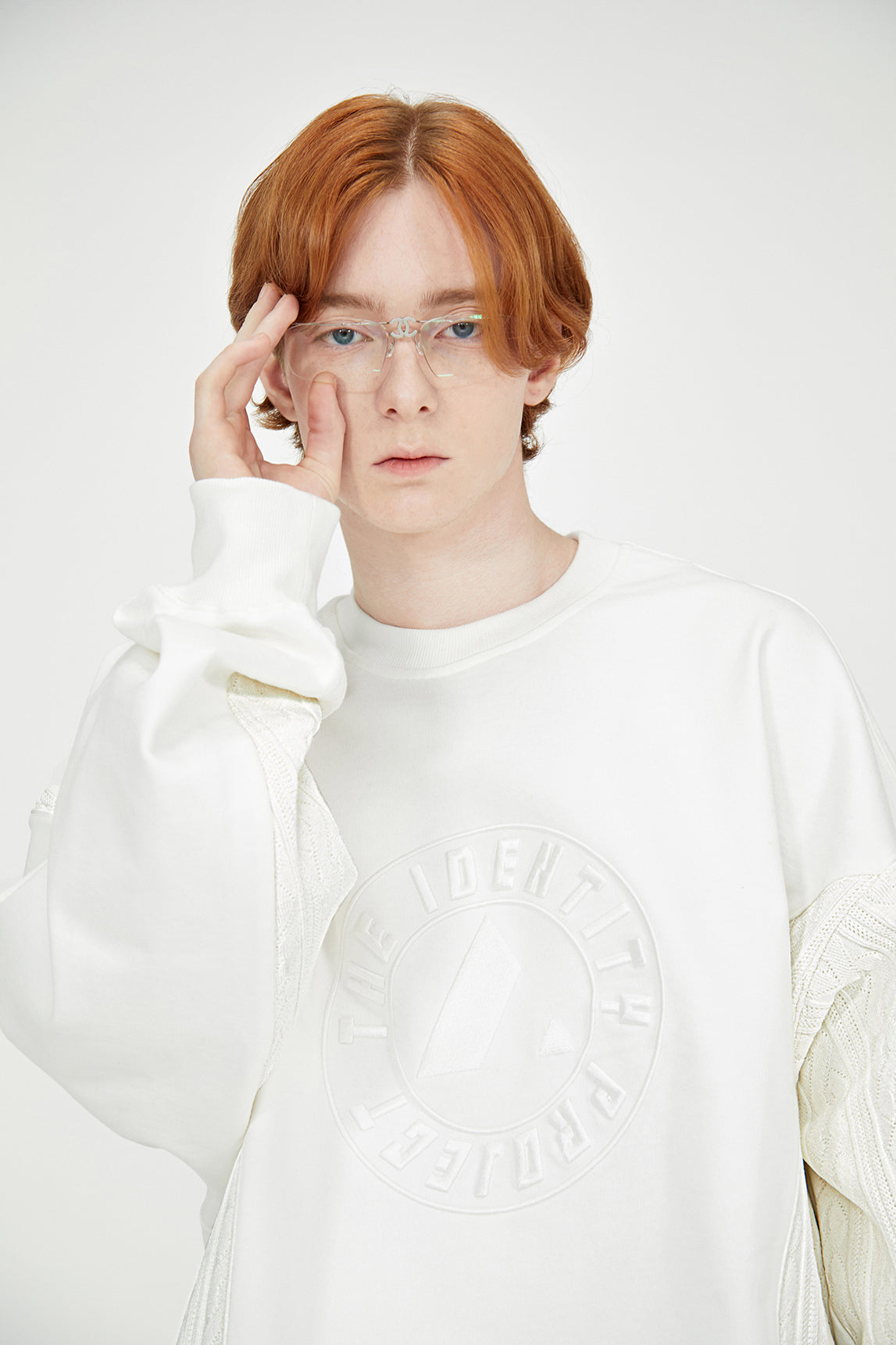 Cable knit embo sweatshirts (Whisper white)