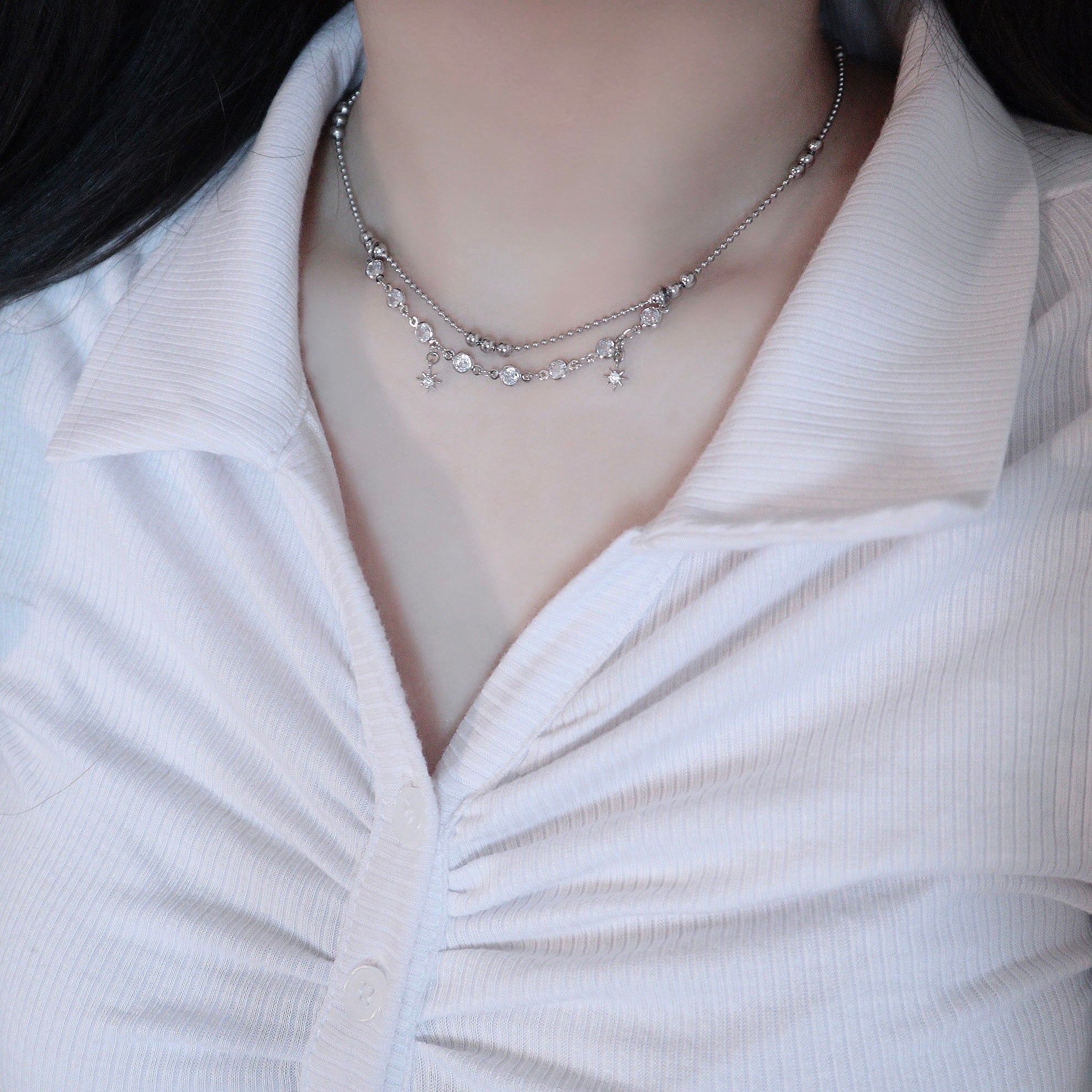 Starlight Cubic Ball Chain Choker