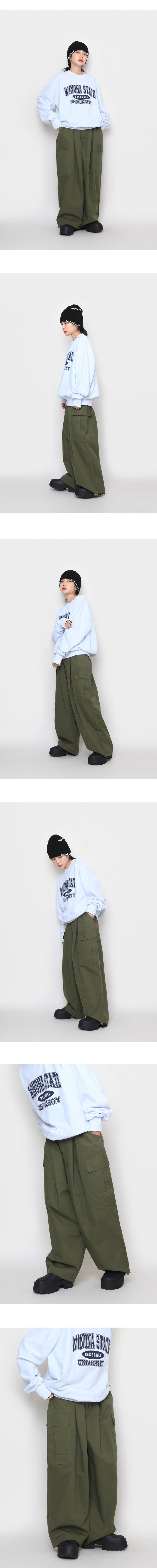 Wide Balloon String Cargo Pants