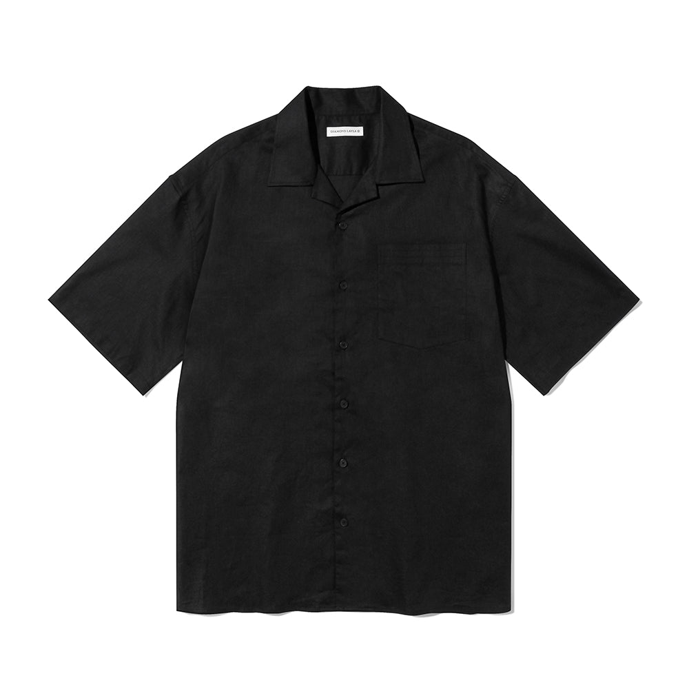 スタンダードステッチリネンシャツ/Standard Stitch Linen Shirt S78 Black