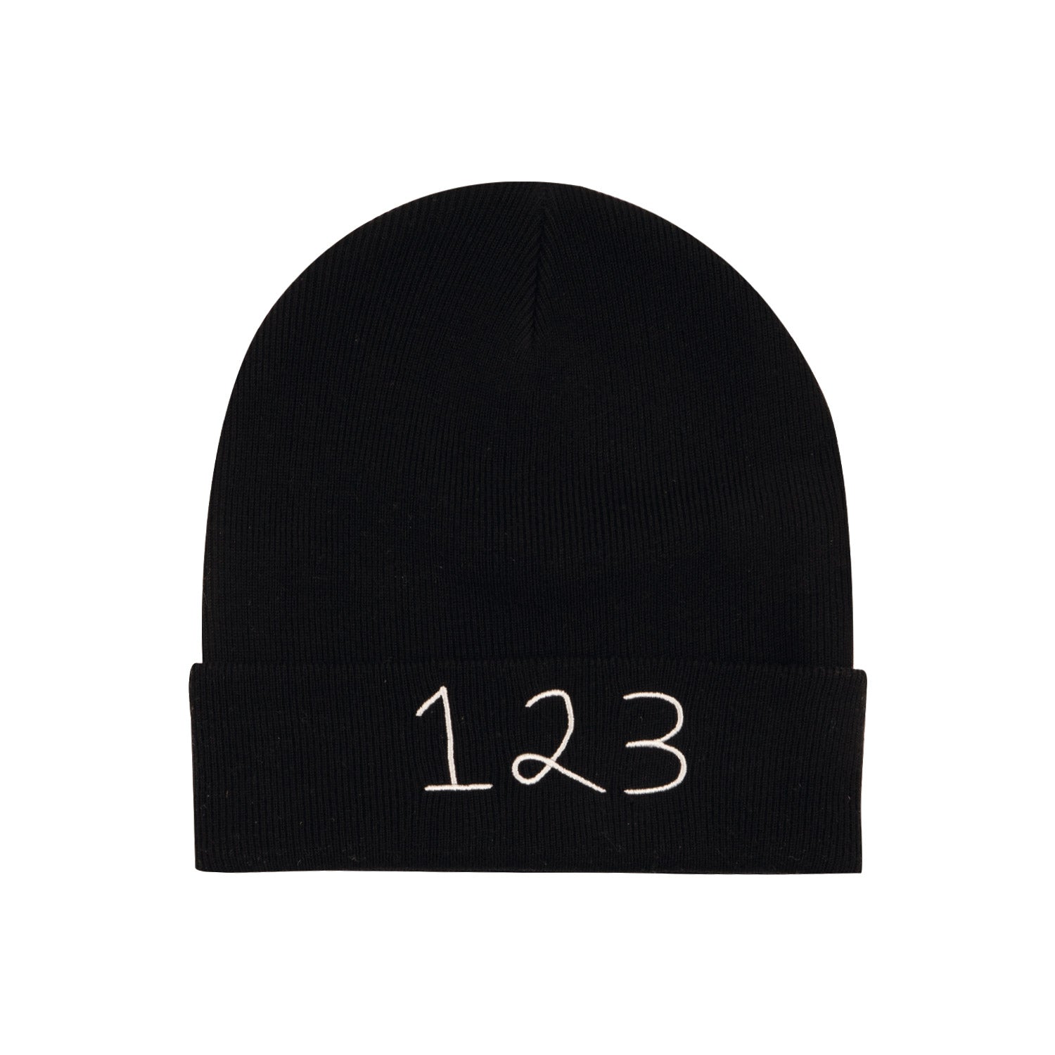 NUMBER EMBROIDERY LONG BEANIE (UNISEX)_SXS2AH01BK