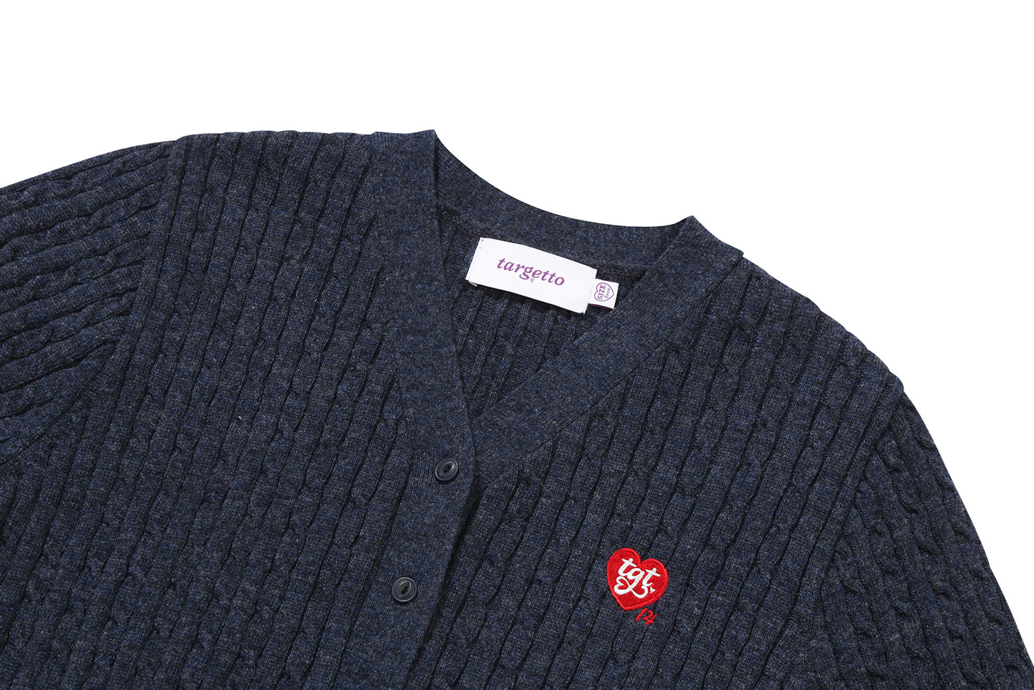 CABLE SLIM CARDIGAN(DARK INDIGO)