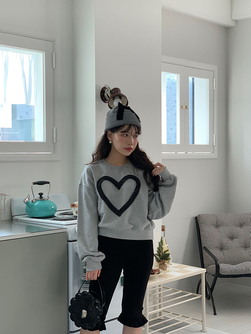 [by LILLOVE] cupid love sweatshirt (gray)