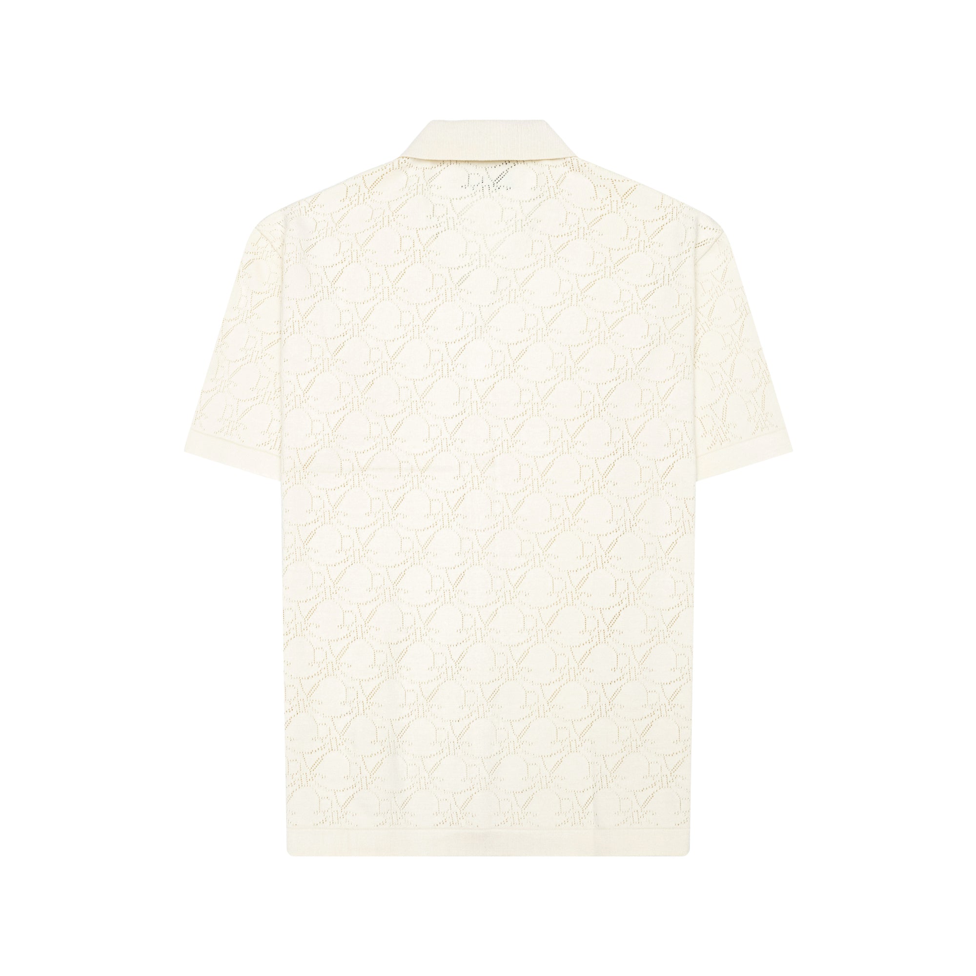 DVRK PRIVÉ POINTELLE-KNITTED MONOGRAM SHIRT - CREAM