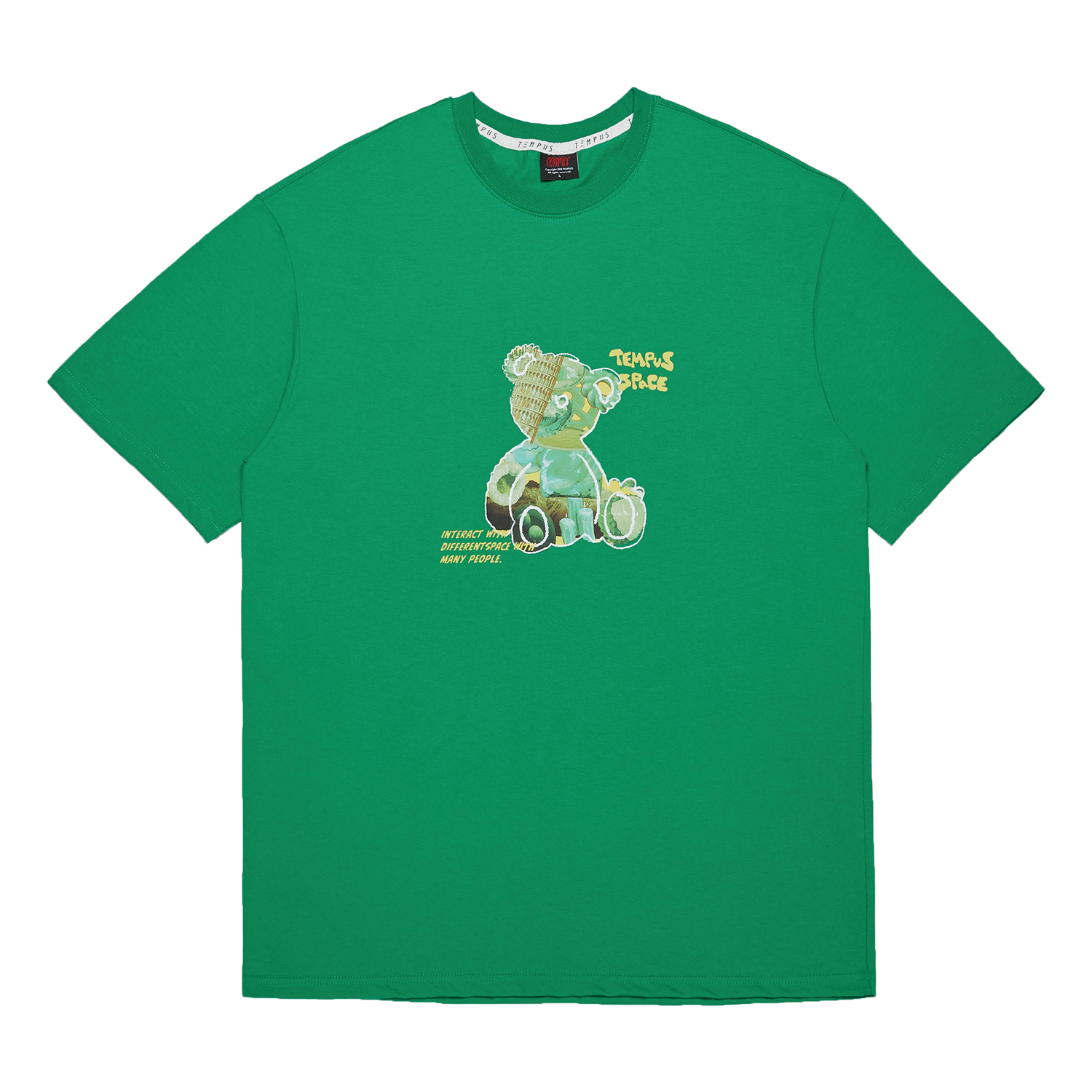 SPACE BEAR BIG LOGO T-SHIRTS [GREEN]