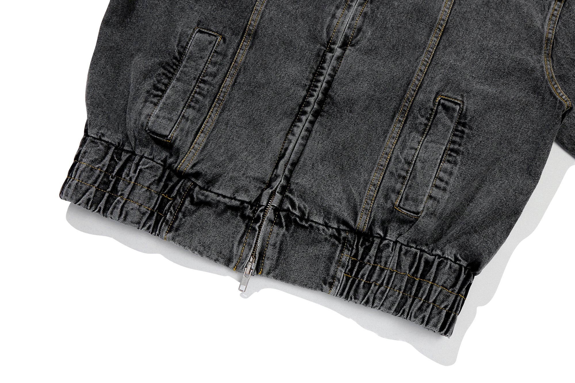 WASHED DENIM BLOUSON_BLACK