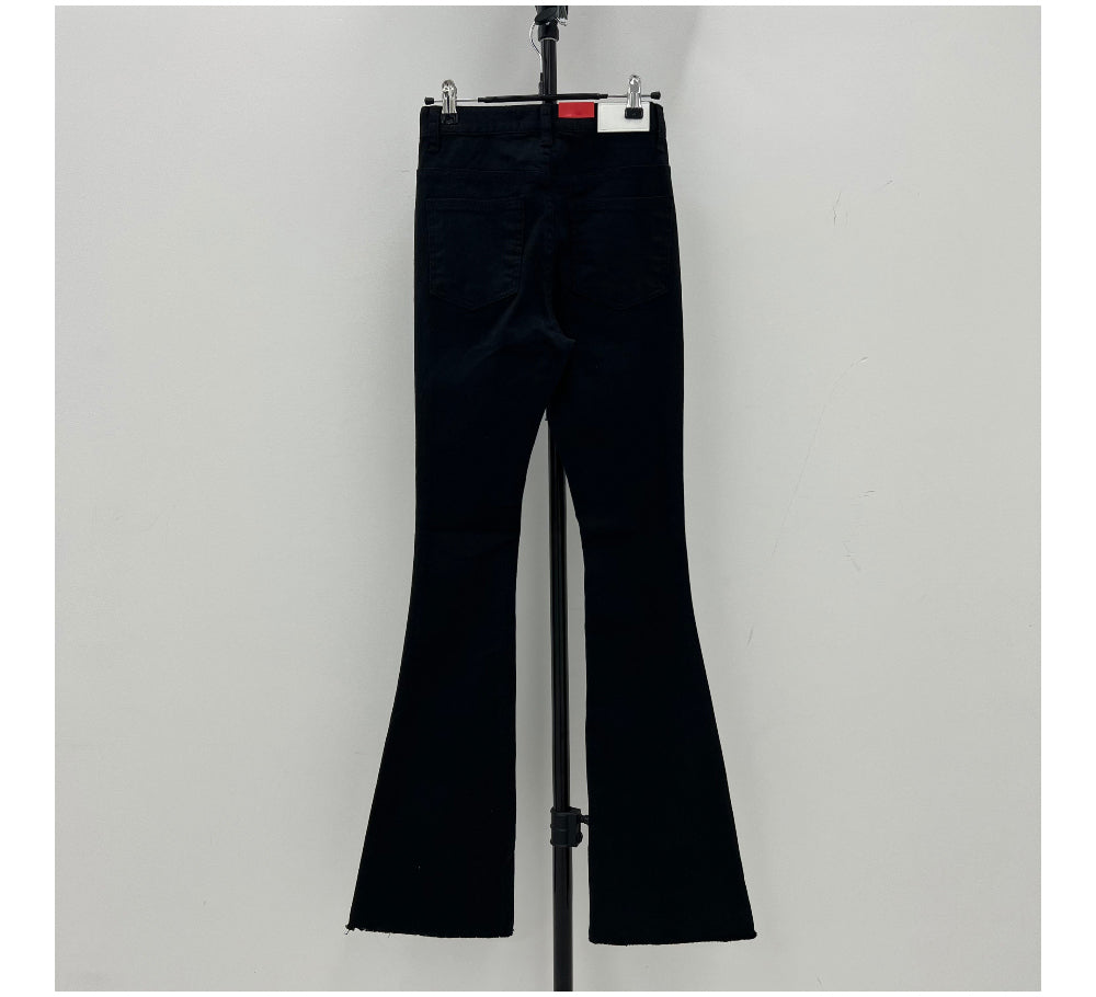 Maxi boot-cut pants (Black)