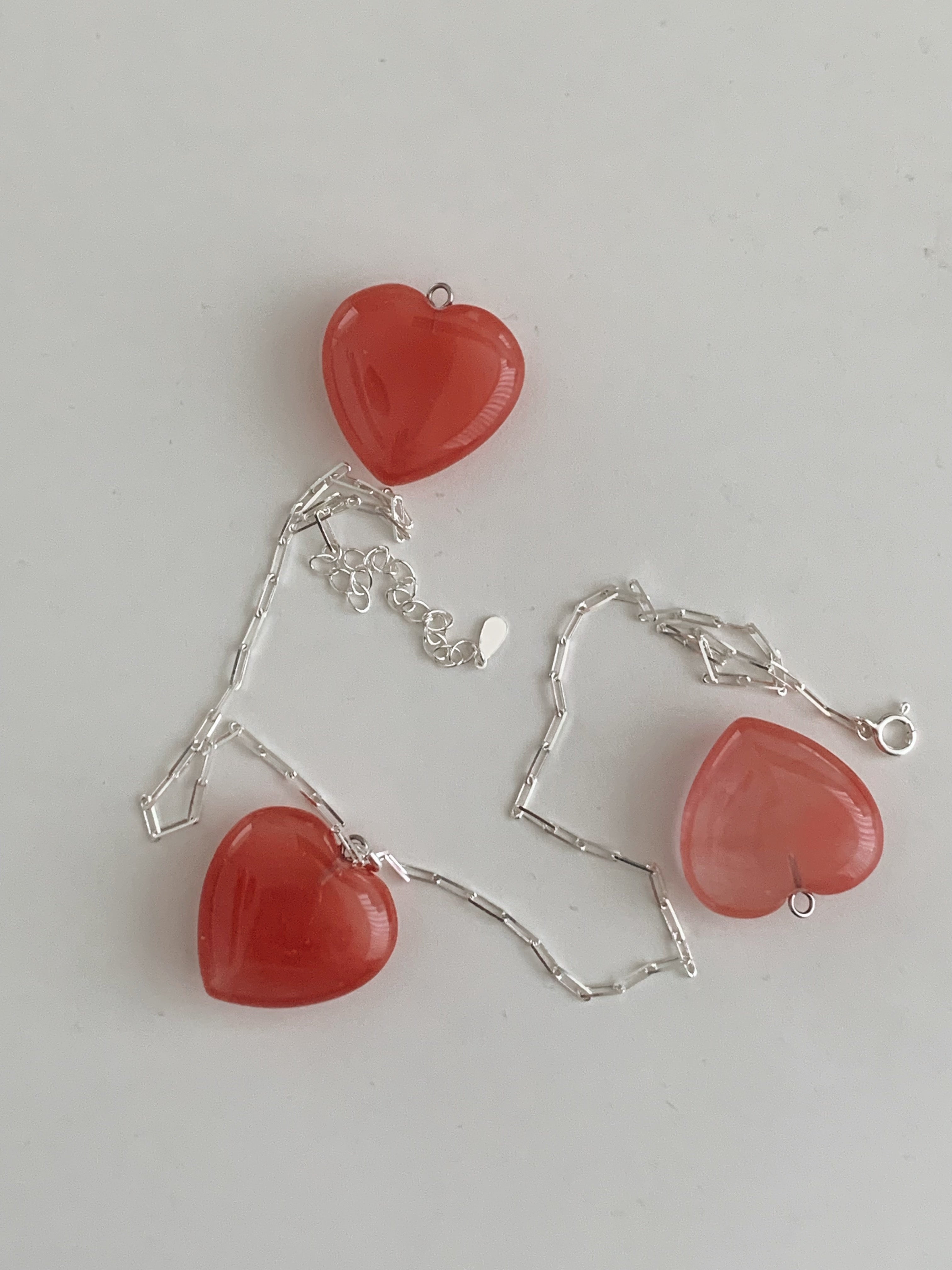 [925silver] Rodin Cherry stone Heart Necklace