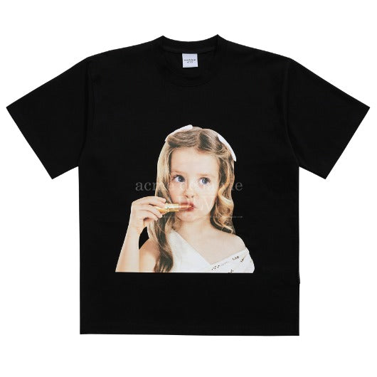 ADLV BABY FACE SHORT SLEEVE T-SHIRT BLACK LIP STICK