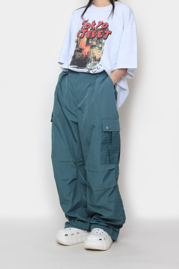 Snap Wide Cargo Pants