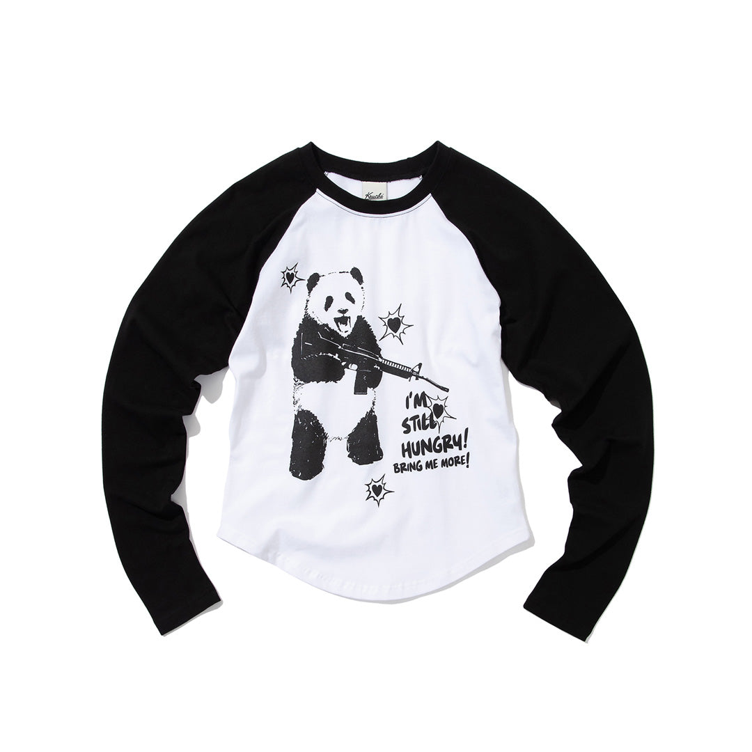 HUNGRY PANDA Raglan long-sleeved (WHITE)